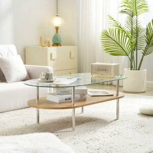 ローテーブル 組立て簡単 センターテーブル ガラステーブル 二段収納 強化ガラス 収納付き おしゃれ リビング 一人暮らし ガラス天板 スチール脚 モダン ダイニングテーブル