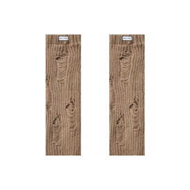 レッグカバー レディース ソックス 秋冬 Y2K サブカル レッグウォーマー パイルソックス ニットソックス ダメージ加工 保温 暖かい ミドル丈 ホワイト カーキ グレー