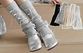 レッグカバー レディース ソックス 春夏 秋冬 Y2K サブカル レッグウォーマー パイルソックス 美脚 細見え 薄手 JK ホワイト ブラック