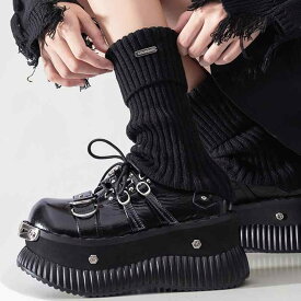 レッグカバー レディース ソックス 秋冬 Y2K JK サブカル ロリータ レッグウォーマー パイルソックス ニットソックス 厚手 保温 美脚 細見え ショート丈 ホワイト ブラック グレー