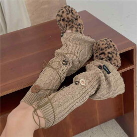 レッグカバー レディース ソックス 冬 Y2K サブカル かわいい レッグウォーマー 美脚 細見え 効果 フリーサイズ ホワイト カーキ キャメル