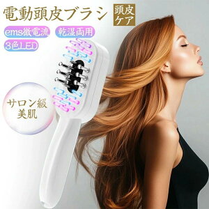 電気ブラシ 電動頭皮ブラシ 美顔器 リフト 頭皮 ems微電流 3色LED 頭筋 表情筋 頭皮ケア 多機能 サロン級美肌 人体工学デザイン 乾湿両用 コンパクト Type-C充電式 母の日 プレゼント