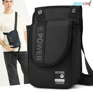 WE POWER ウエストバッグ メンズ ボディバッグ ウエストポーチ ショルダーバッグ 型崩れしない 鞄 超軽量 大容量 多機能 3way 斜めがけ 肩掛け 防犯 撥水 おしゃれ かっこいい 丈夫 頑丈 耐久性