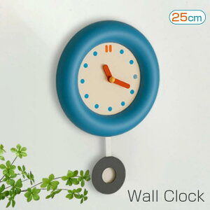 \Point×10★8/4 20:00~/ blue cream 壁掛け時計 おしゃれ 振り子時計 オシャレ 静音 北欧モダン 非電波時計 掛け時計 壁掛け 見やすい 長時間航続 直径25cm かわいい 円形 10インチ キャンパスウォー