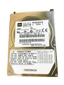 2.5インチ 内蔵HDD　ノート用HDD　東芝 2.5inch HDD 80GB IDE MK8025GAS Ultra ATA/100 9.5mm 4200rpm 中古HDD　ノートハードデスク【中古】