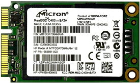 中古 送料無料 ★ Micron RealSSD C400 mSATA 64GB SATA 6Gb/s SSD MTFDDAT064MAM mSATA SSD【中古】