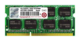 Transcend ノートPC用メモリ PC3L-12800 DDR3L 1600 8GB 1.35V (低電圧) - 1.5V 両対応 204pin SO-DIMM送料無料【中古】
