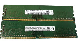 【中古】【中古】デスクトップPC用メモリ　 SKhynix PC4-19200 DDR4 PC4-2400T-UA2 1R×8 8GB HMA81GU6AFR8N 2枚セット　計16GB 288PIN【送料無料】増設メモリ 代引き不可