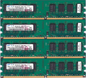 【中古】デスクトップPC用メモリ SAMSUNG PC2-6400U DDR2 800 2GB 4枚組 8GB 中古メモリ【送料無料】増設メモリ