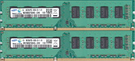 SAMSUNG PC3-10600U (DDR3-1333) 4GB x 2枚組 合計8GB 240ピン DIMM デスクトップパソコン用メモリ【中古】【送料無料】増設メモリ