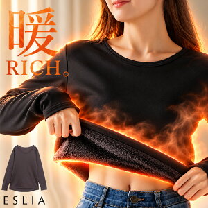 「 極暖RICH 」インナー 裏シャギー あったか 裏起毛インナー レディース トップス シャツ 下着 ロンT 裏起毛 