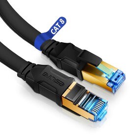 【送料無料】Eslye CAT 8イーサネットケーブル、PS 5、Xbox、モデム、ゲーム室内外で使用する超高速フラットインターネットLANケーブルのジャンパに対応（2m）