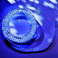 クリスマス LEDストローチューブライト 10m ブルー＆ホワイト イルミネーション 740球 8パターン 点滅コ…