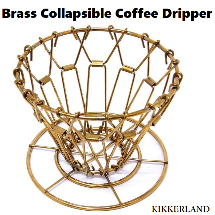 【 KIKKERLAND / キッカーランド 】Brass Collapsible Coffee Dripper コーヒー アウトドア 持ち運び  コンパクト コーヒードリッパー 折り畳み 収納 （ブラス）便利 可愛い おしゃれ ブラスコラプシブルコーヒードリッパー | えすぽわーる　 セレクトショップ