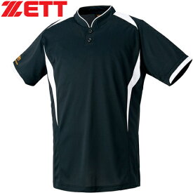 ゼット ZETT メンズ レディース 野球ウェア 練習用シャツ プロステイタス ベースボールシャツ ブラック×ホワイト BOT831 1911