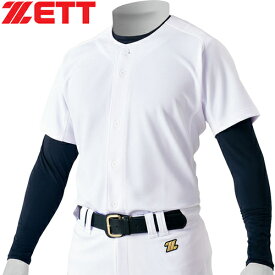 ★セールsale 39～54％OFF★ ゼット ZETT メンズ レディース 野球ウェア ユニフォームシャツ メカパン ニットフルオープンシャツ ホワイト BU1281S 1100