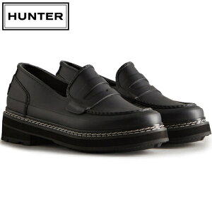 Z[sale 62`65OFF n^[ HUNTER fB[X V[Y t@C XeBb` yj[ [t@[ REF STITCH PENNY LOAFER ubN WFF1089RMA BLK