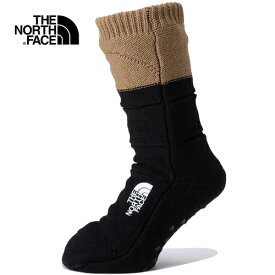 ザ・ノース・フェイス ノースフェイス メンズ レディース 靴下 ヌプシ ブーティ ソックス Nuptse Bootie Socks ブラウン×TNFブラック NN82233 UK ユニセックス ウィンタールームソックス ルームソックス 抗菌防臭 ボアフリース ギフト リラックス 親子連動