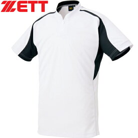 ゼット ZETT メンズ レディース 野球ウェア 練習用シャツ ベースボールTシャツ ホワイト/ブラク BOT731 1119