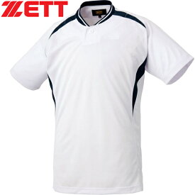 ゼット ZETT メンズ レディース 野球ウェア 練習用シャツ プルオーバー ベースボールシャツ ホワイト/ネイビー BOT741 1129