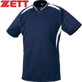 ゼット ZETT メンズ レディース 野球ウェア 練習用シャツ プルオーバー ベースボールシャツ ネイビー/ホワイト BOT741 2911