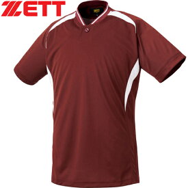 ゼット ZETT メンズ レディース 野球ウェア 練習用シャツ プルオーバー ベースボールシャツ エンジ/ホワイト BOT741 6811
