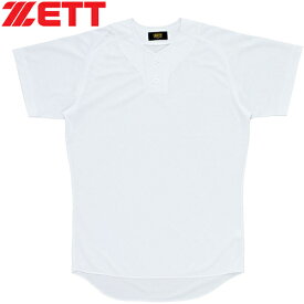 ゼット ZETT メンズ レディース 野球ウェア ユニフォームシャツ ユニフォーム プルオーバーメッシュシャツ ホワイト BU1073T 1100