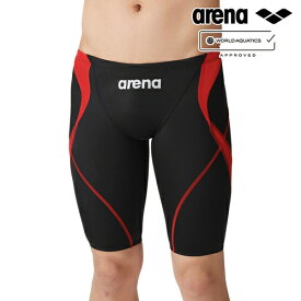 アリーナ arena メンズ 競泳水着 WA承認 アクアアドバンスド スパッツ ハーフレッグ ブラック×レッド ARN-4022M BKRD