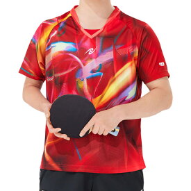 ニッタク Nittaku メンズ レディース 卓球ウェア ゲームシャツ スカイトリックシャツ レッド NW2207 20