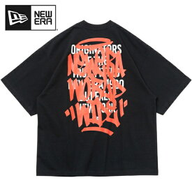 ニューエラ NEW ERA メンズ レディース 半袖Tシャツ 半袖 オーバーサイズド コットン Tシャツ Graffiti ブラック 14121863 BLK RED