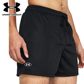 アンダーアーマー UNDER ARMOUR メンズ トレーニングウェア ショートパンツ アイコン メッシュショーツ ブラック/ホワイト 1383355 001