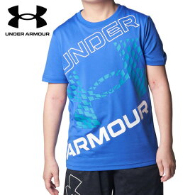 アンダーアーマー UNDER ARMOUR キッズ テック スーパービッグロゴ ショートスリーブTシャツ チームロイヤル/ホワイト 1384684 400