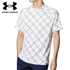 アンダーアーマー UNDER ARMOUR メンズ ゴルフウェア 半袖シャツ プレイオフ ショートスリーブ モックネック シャツ ホワイト/ブラック/ハローグレー 1384831 100