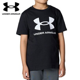 アンダーアーマー UNDER ARMOUR キッズ スポーツスタイル ロゴ ショートスリーブ Tシャツ ブラック/ホワイト 1363282 001
