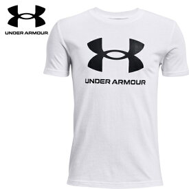 アンダーアーマー UNDER ARMOUR キッズ スポーツスタイル ロゴ ショートスリーブ Tシャツ ホワイト/ブラック 1363282 100