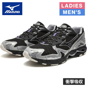 ~Ym MIZUNO Y fB[X Xj[J[ EG[uC_[10 WAVE RIDER 10 ubN×ubN×Vo[ D1GA2506 01