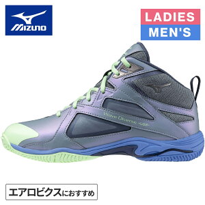 ミズノ MIZUNO メンズ レディース フィットネスシューズ ウエーブダイバース LG 5 Ltd WAVE DIVERSE LG5 Ltd ブルー×グレー×グリーン 31GF2575 02