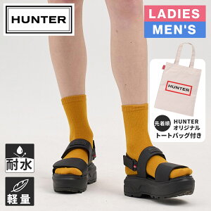 g[gobO v[g n^[ HUNTER Y fB[X VeB x U[ q[ Xgbv T_ U CITY REBEL LEATHER HEEL STRAP SANDAL ubN UFD3110LEA BLACK