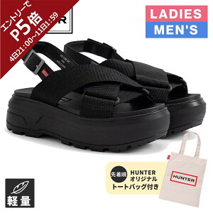 g[gobO v[g n^[ HUNTER Y fB[X VeB x EFrO NXI[o[ T_ U CITY REBEL WEBBING CROSS-OVER SANDAL ubN UFD3112NYL BLACK