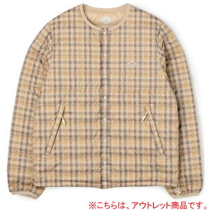 [󂠂]_g DANTON fB[X vgvChCi[_EN[lbNWPbg WOMENfS PRINTED PLAID INNER DOWN CREWNECK JACKET x[W`FbN DT-A0001 NNP