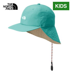 ★最大2,000円OFFクーポン 13日〜15日★ ザ・ノース・フェイス ノースフェイス キッズ 帽子 ポホノサンシールドキャップ Kids' Pohono Sunshield Cap ガイザーアクア NNJ02102 GA