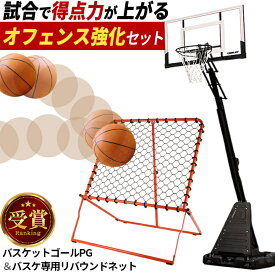 [元プロ監修] バスケットゴール PG ＆ リバウンダー 高さ調整 230-305cm 高反発クリアボード 屋内 屋外 【着後レビューで300円クーポン】