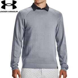 ★セールsale 46～95％OFF★ アンダーアーマー UNDER ARMOUR メンズ ゴルフウェア ジャケット インテリニット クルーネック セーター INTELLIKNIT CREW NECK SWEATER スチール/ホワイト 1373684 035