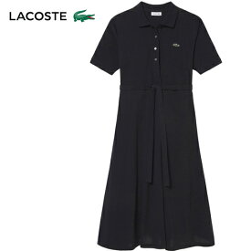 ラコステ LACOSTE レディース ワンピース 鹿の子地マキシ丈ドレス ブラック EF571LJ-99 031
