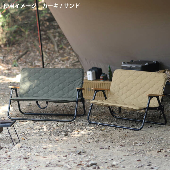 値下げしました】アウトドア quickcamp 中古 カーキ 椅子 ベンチ