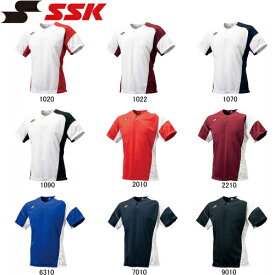 エスエスケイ SSK メンズ レディース 野球ウェア 練習用シャツ 2ボタンベースボールTシャツ BT2290