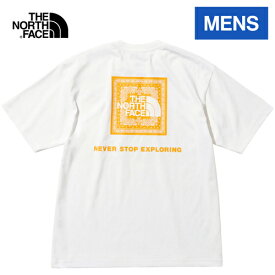 ★セールsale 13～15％OFF★ ザ・ノース・フェイス ノースフェイス メンズ Tシャツ ショートスリーブバンダナスクエアロゴティー S/S Bandana Square Logo Tee ホワイト NT32349 W