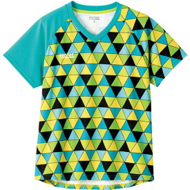 ヴィクタス VICTAS レディース J.T.T.A公認 カラフル トライアングル レディスゲームシャツ COLORFUL TRIANGLE LGS ピーコックグリーン 612104 4300