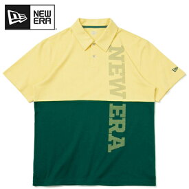 ニューエラゴルフ NEW ERA GOLF メンズ ゴルフウェア 半袖シャツ 半袖 ポロシャツ Color Block イエロー/ダークグリーン 13516934