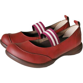 リゲッタ Re：getA レディース ボーダーゴム フラットモカシンシューズ レッド R073 RED